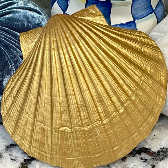 Hand Crafted MacKenzie Childs Royal Check Trinket Shell Dish - Picture 5 of 7